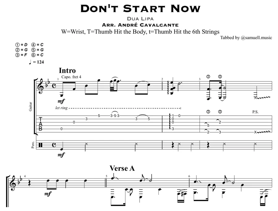 Don't Start Now — sheet music preview